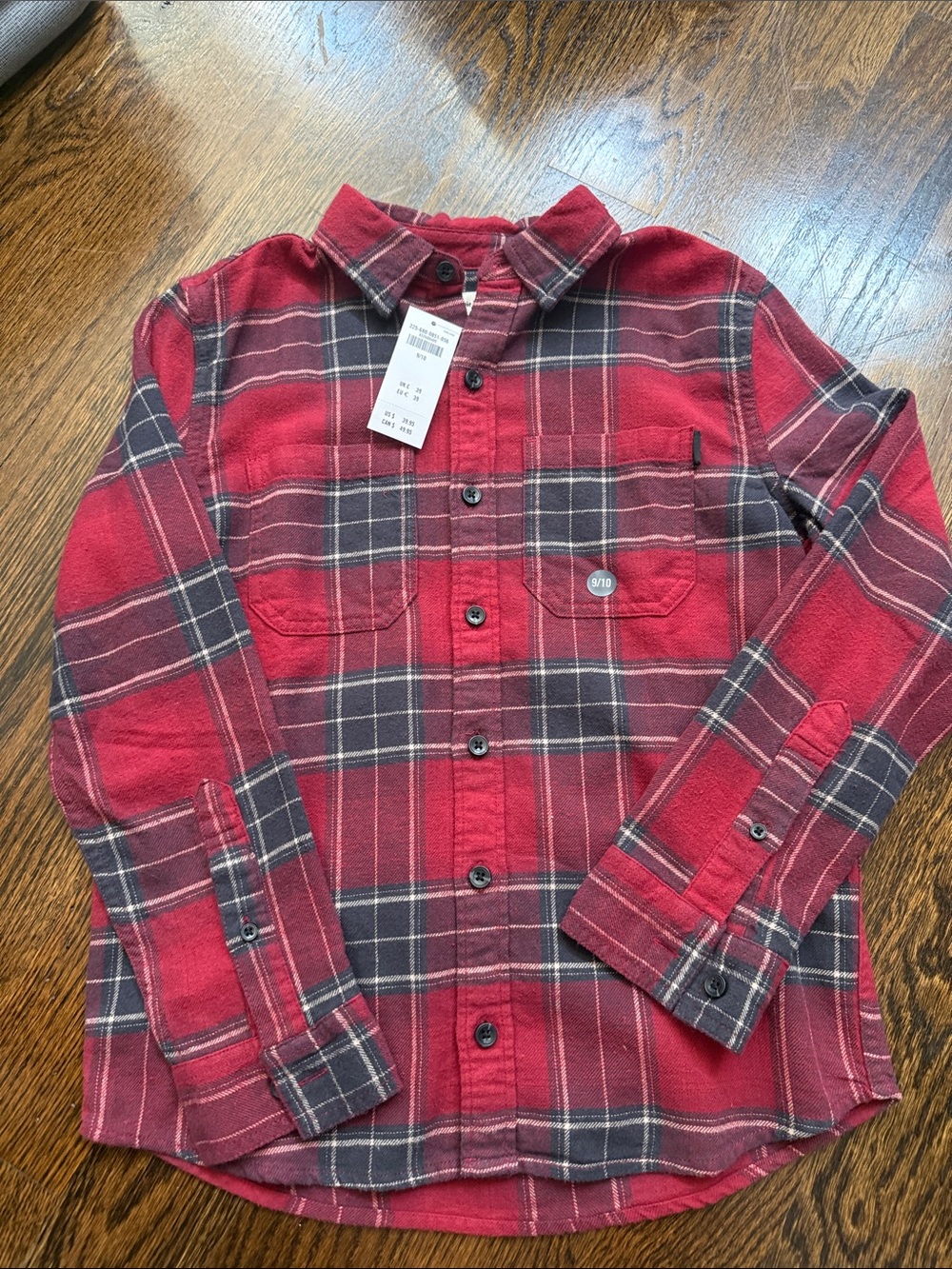 abercrombie kids Red and Navy Plaid Button-Down Shirt